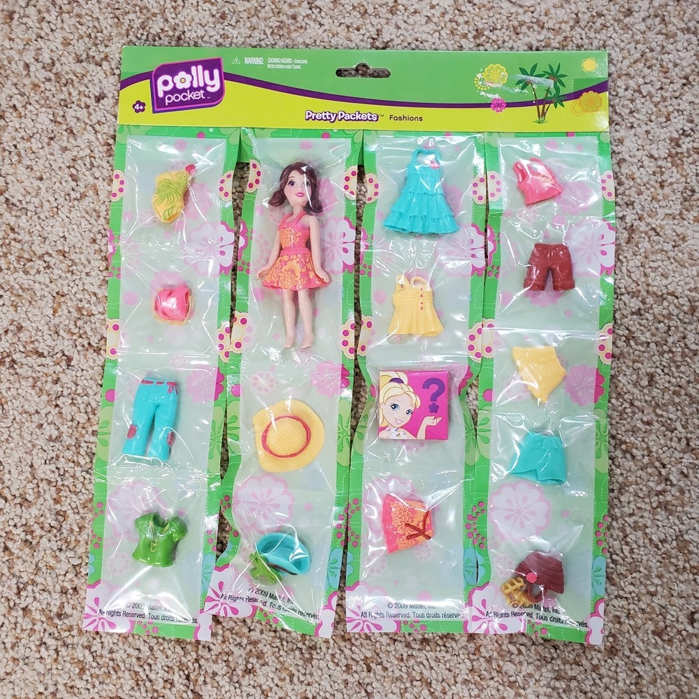 Polly Pocket Pretty Packets Fashions Sealed 2009 Doll+ Mattel Toys RARE NEW